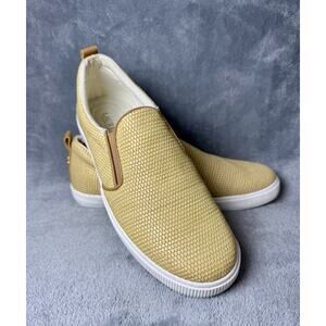Ralph Lauren Tan Woven’s Slip On Sneakers Women’s Size 10 Straw Casual Flats